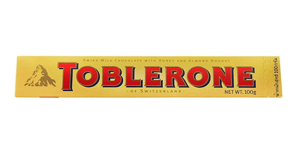 Toblerone Milk Chocolate- 100gm- 20 unit ($2.99)