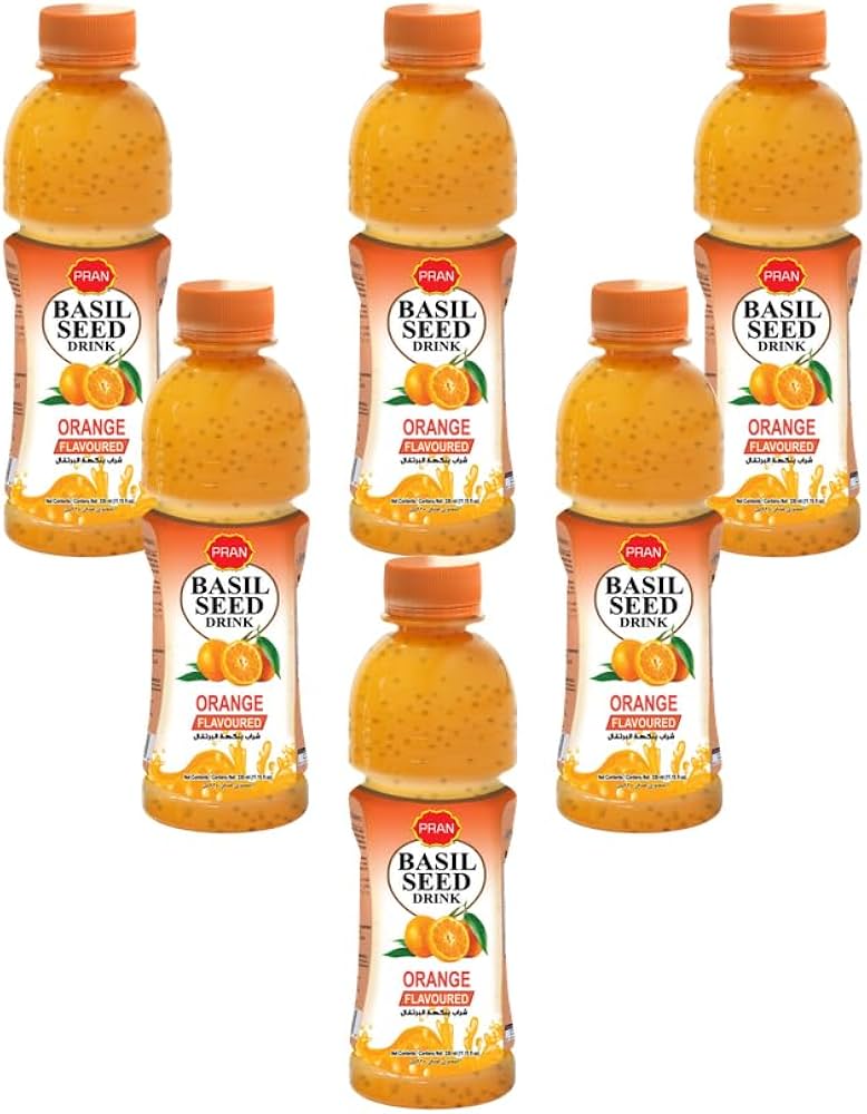 Pran Basil Seed Orange Drink -340ml- 24pk ($1.15)