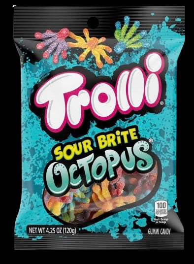 Trolli Sour Brite Octopus -120gm - 12pk