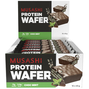 Musashi Protein Wafer Bar - Choc Mint 40gm- 12pk