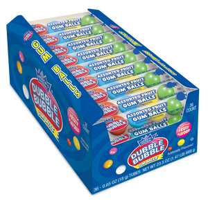 DUBBLE BUBBLE GUM Balls ASSORTED FRUIT GUMS -36PK