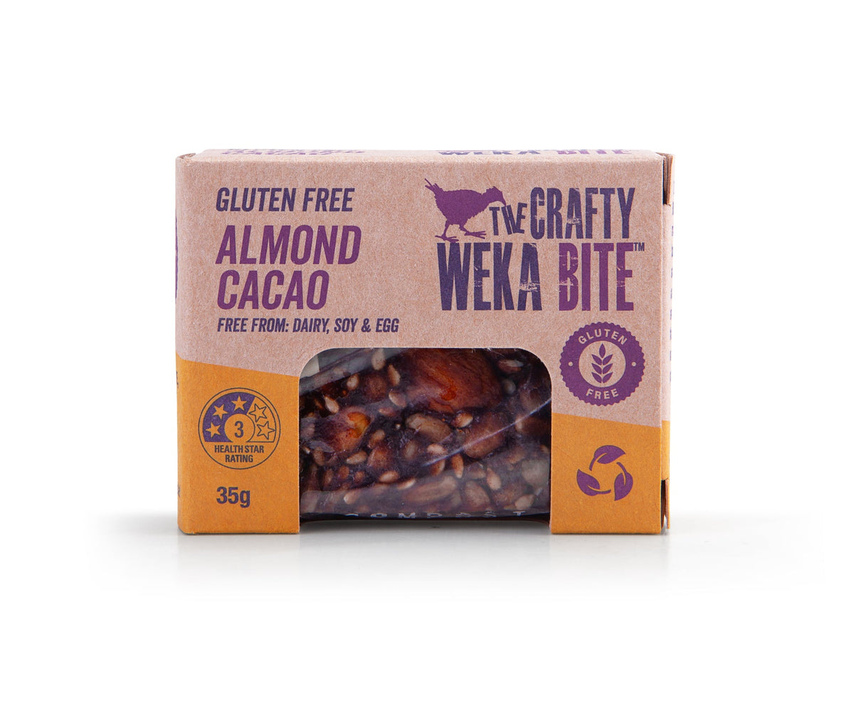 THE CRAFTY WEKA BAR ALMOND CACAO 35G BITE