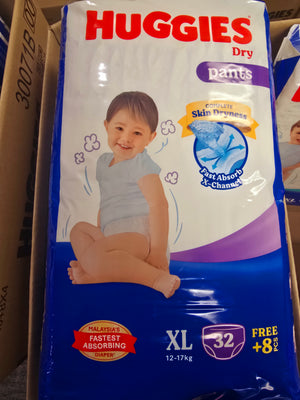 Huggies Dry Nappies Pant Size XL 12-17 kg 32pk- 3 pack price