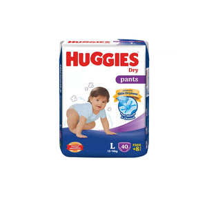 Huggies Dry Nappies Pant Size L 9-14kg 40pk- 3pack Price