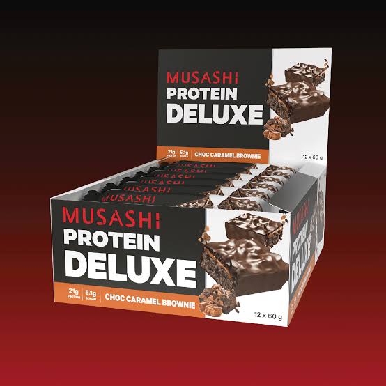 Musashi DLX Bar Choc Caramel Bownie 60gm- 12pk