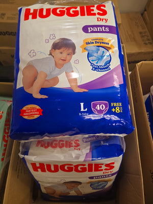 Huggies Dry Nappies Pant Size L 9-14kg 40pk- 3pack Price