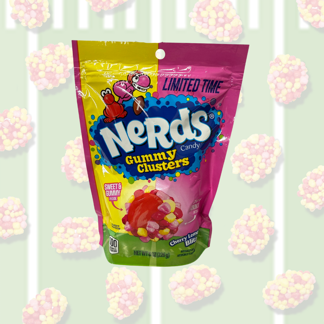 Nerds Gummy Cluster Cherry Lemondae Peg Bag- 140gm - 12pk