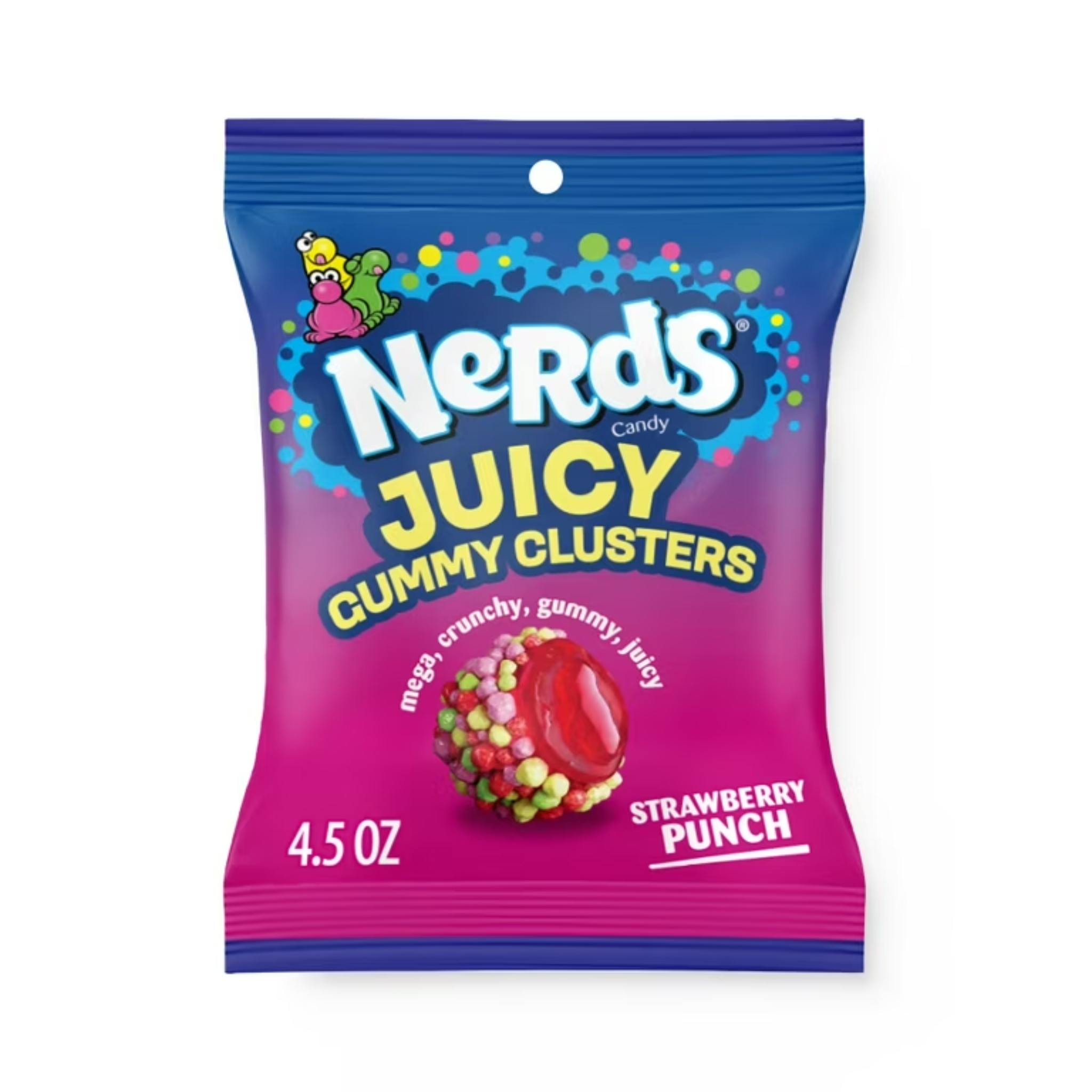Nerds Gummy Cluster Strawberry Punch Peg Bag- 127gm - 12pk